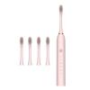 3 Set of Electric Toothbrush 4 Teeth Heads IPX7 Waterproof Automatic Toothbrush Pink view 3