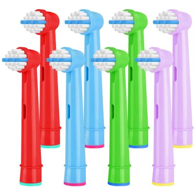 LOPHE Replacement Toothbrush Heads Compatible with Oral B Electric Toothbrush, 8 Heads Child Friendly Kids Electric Toothbrush Heads, Soft Bristle Brush Heads for Kids Teeth Clean Dental Protection