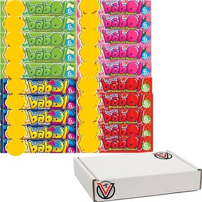 20 x Mixed Chupa Chups Big Babol Blue Raspberry, Strawberry, Tutti Frutti, Apple Flavour Soft Bubble Gum 27.6g - Total 20 Counts | VIMIX