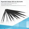 9PCS Accuracy Tweezer Set, Stainless Steel Anti Slip Pointed Curved Tips Tweezer Set, for Cell Phone Electronics Repair view 3