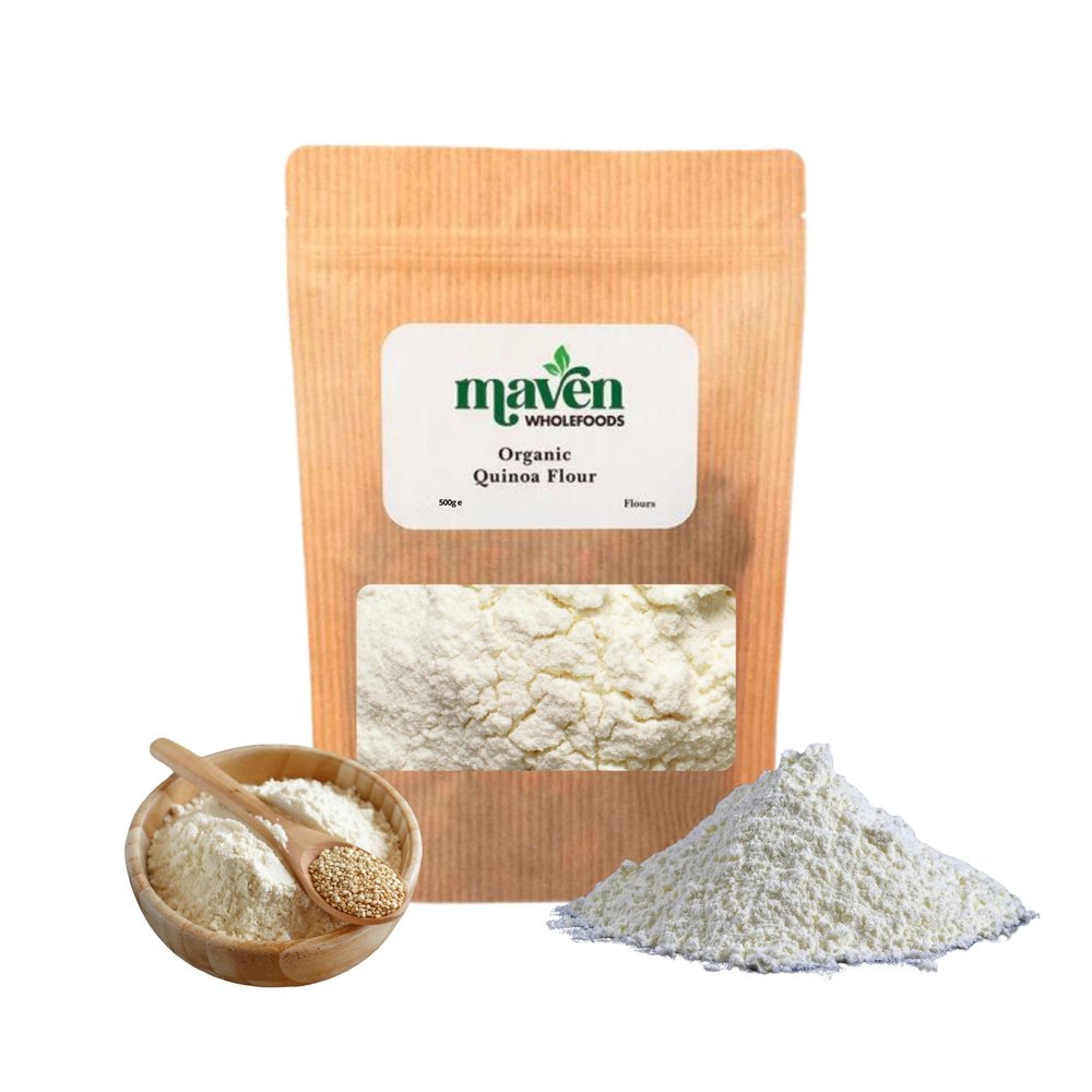 Maven Wholefoods Organic Quinoa Flour 500g | Gluten Free High Fibre Baking Flour | Vegan | Protein Rich | GMO-Free | Certified Organic Whole Grain Flour | Ideal for Pancakes, Muffins & Flatbreads