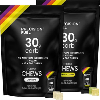 Precision Fuel PF30 Energy Chews - Carb,Lightweight Snack for Endurance Sports, 30g Carbs per Serving,Ideal for Running & Cycling,No Artificial Ingredients - Original and Mint Lemon (30 x 34g Chews)