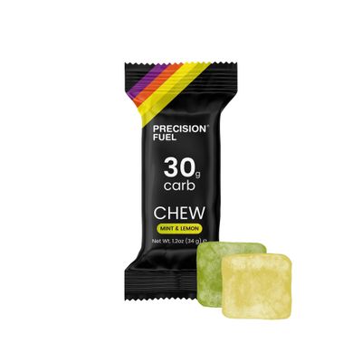 Precision Fuel PF30 Energy Chews - Carb,Lightweight Snack for Endurance Sports, 30g Carbs per Serving,Ideal for Running & Cycling,No Artificial Ingredients - Original and Mint Lemon (4 x 34g Chews)