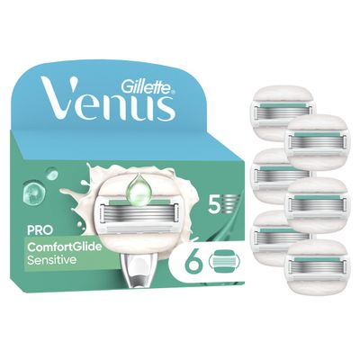 Gillette Venus ComfortGlide Sensitive, 6 Razor Blade Refills