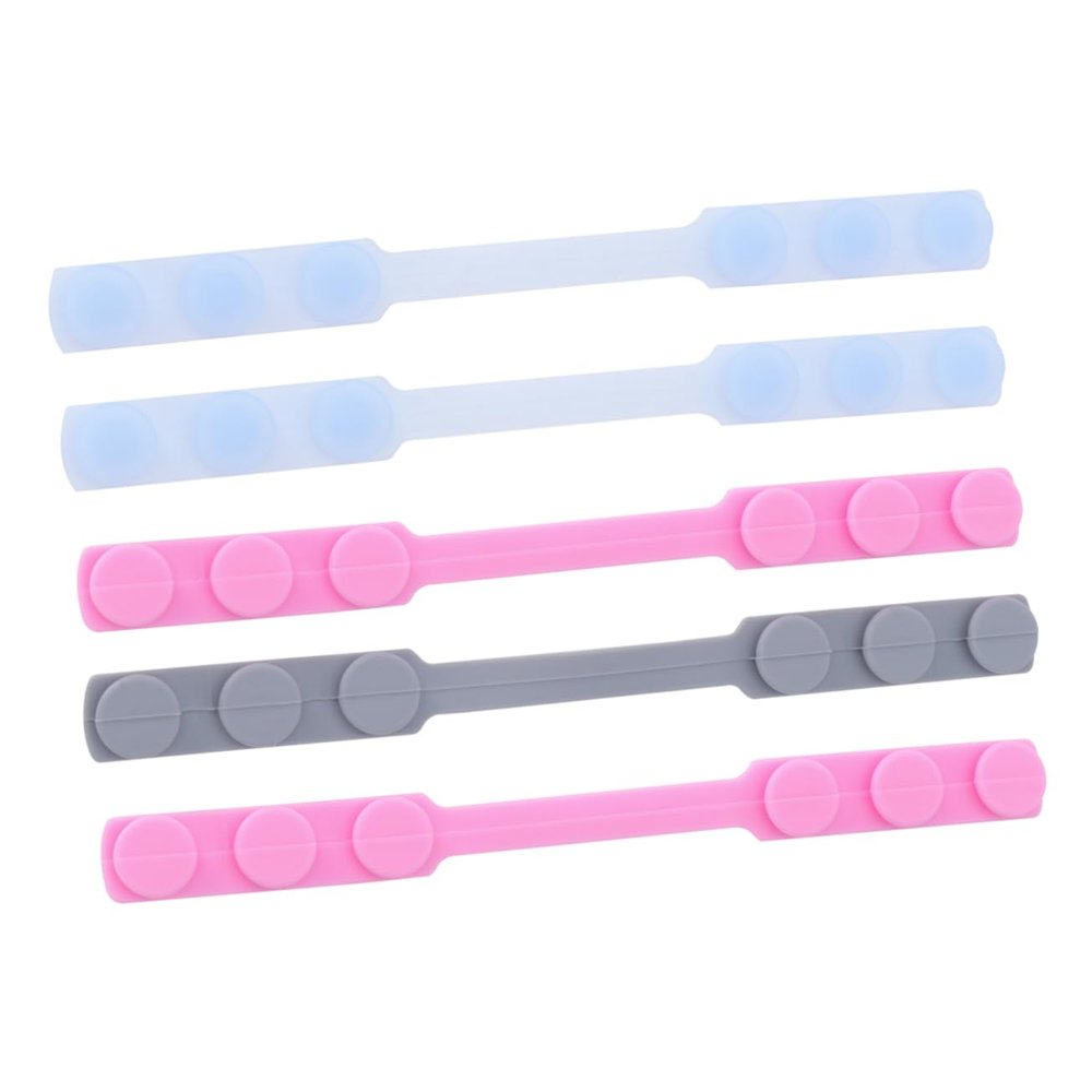 SOLUSTRE 5pcs Adjustable Earband Extension Hook Non-Slip Design Silicone Reusable Accessories for Secure Wearing Random Colour