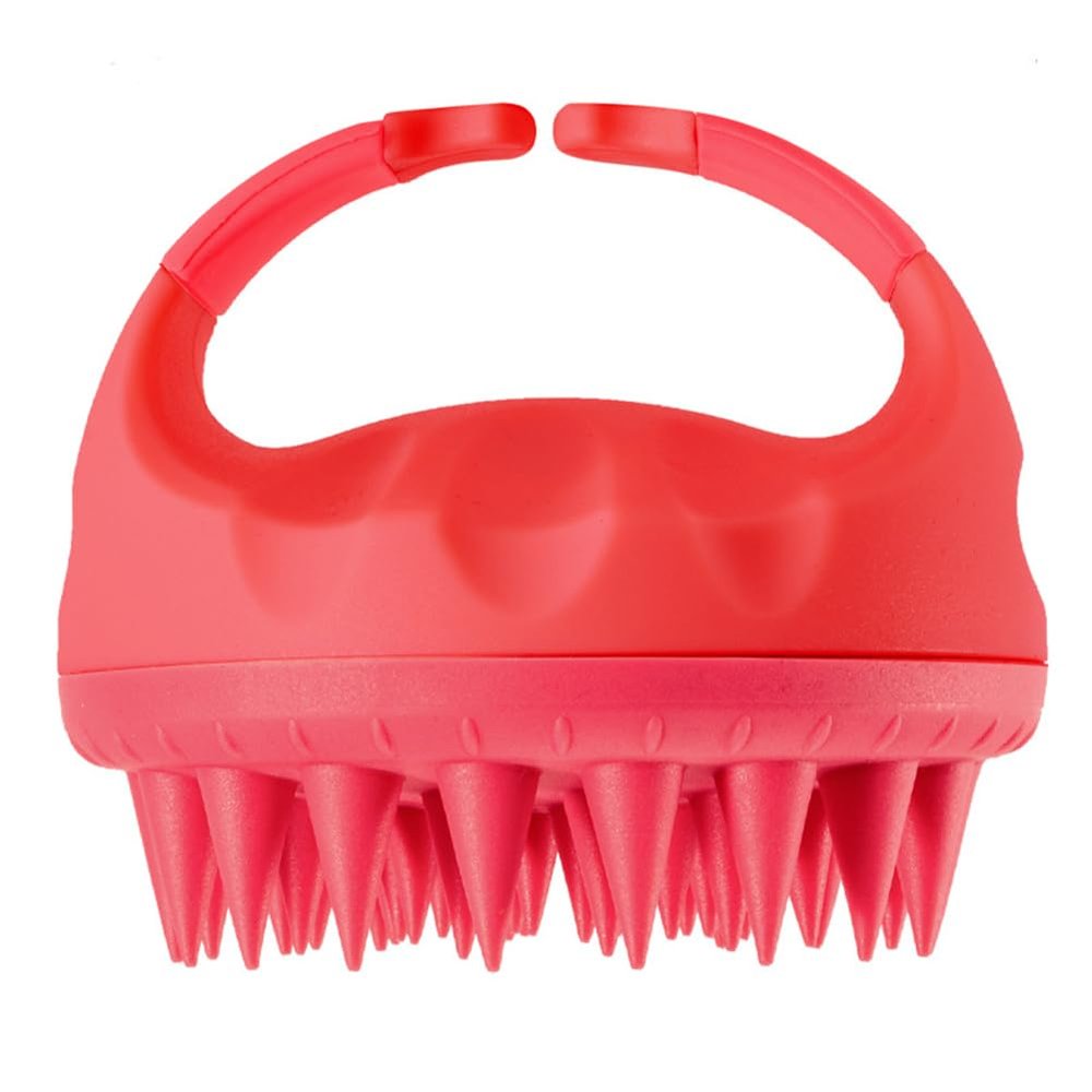 XIZONLIN Scalp Massager Shampoo Brush Exfoliating Hair Washing Brush Scrubber Scalp Brush with Soft Silicone Bristles for Head Massage and Deep Cleanse Red
