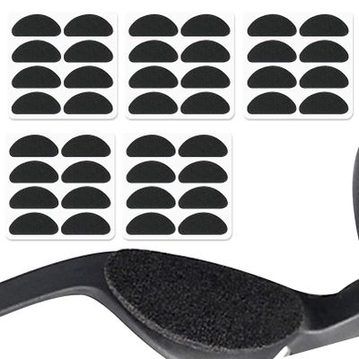 20 Pairs Eyeglass Nose Pads,D-Shape Soft Foam Self-Adhesive Nose Pads,Anti-Slip Sponge Glasses Nose Pads,Soft Foam D Shape Anti Slip Nose Pads,Anti Slip Nose Pads for Sunglasses, Glasses (Black)