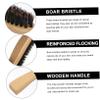 Angoily 3pcs Boar Bristle Beard Brush Men's Beard Styling Tool Shaving Care Long Wooden Handle for Dad Boyfriend Random Style view 2