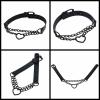 Tosmifairy Vintage Love Heart Black Leather Choker Collar Body Chain Belt Set for Emo Gothic Cosplay Gifts view 3
