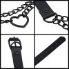 Tosmifairy Vintage Love Heart Black Leather Choker Collar Body Chain Belt Set for Emo Gothic Cosplay Gifts view 4