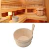 Aramox Wood Sauna Bucket and Ladle Set, Wood 4L Sauna Bucket Ladle Set Sauna Accessories with Plastic Liner for SPA Swimming Pool Massage Bathtub view 4