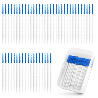 Interdental Brushes, Dual-Use Interdental Brushes, Silicone Tooth Floss Picks Dental Picks Interdental Brush Toothpick Dental Brushes Teeth Brush Picks for Braces Oral Cleaning (120)