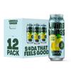 Living Things Prebiotic Soda - Gut Health & Low Calorie Drink - 12 x 330ml Cans - High in Fibre - Lemon & Ginger view 1