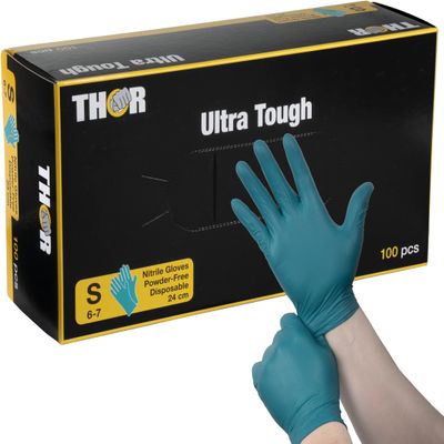ABENA Green Nitrile Gloves | Size Small | Pack of 100 | High Protection Comfortable Disposable Gloves | Suitable for Cooking, Cleaning and More | Latex Free Gloves | Mechanic Gloves