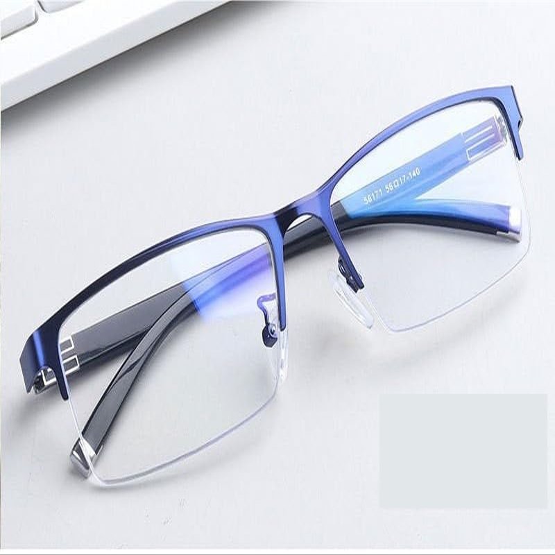PARWANA HD Anti Blue Light Computer Readers Clear Vision Reading Glasses Flat Light Mirror Rectangle Presbyopic Glasses (Color : Blue, Size : +150)