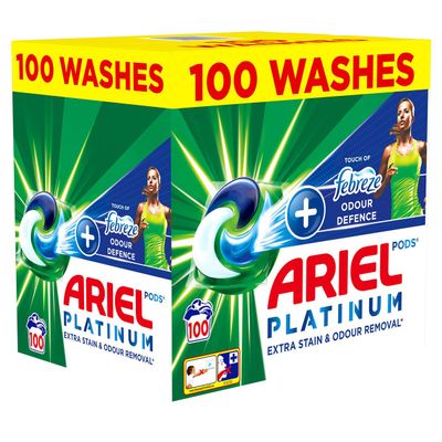 Ariel Platinum + Febreze All in 1 Pods, 100 Wash