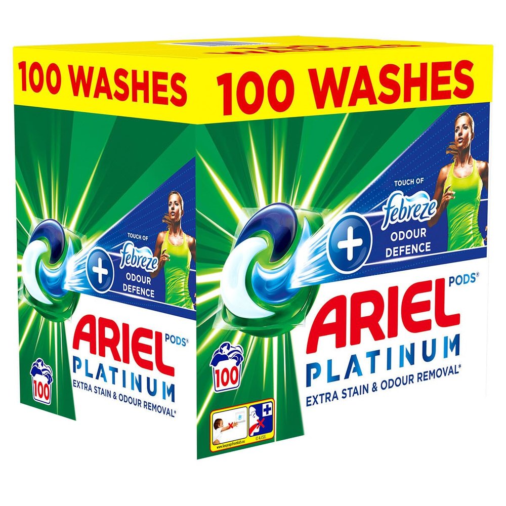 Ariel Platinum + Febreze All in 1 Pods, 100 Wash