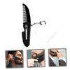 Angoily Portable Folding Comb for Men with Keychain Mirror Comfortable to Hold Black Acrylic Beard Comb for Travel and Trips view 2