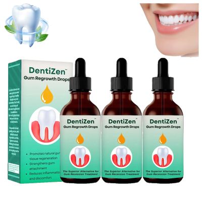 DentiZen Gum Regrowth Drops 30 ml Gum Relief Drops Gum Rejuvenation Gel Gum Treatment for Receding Gums Essence for Regrowth of Gums Oral Care Essentials Pack of 3