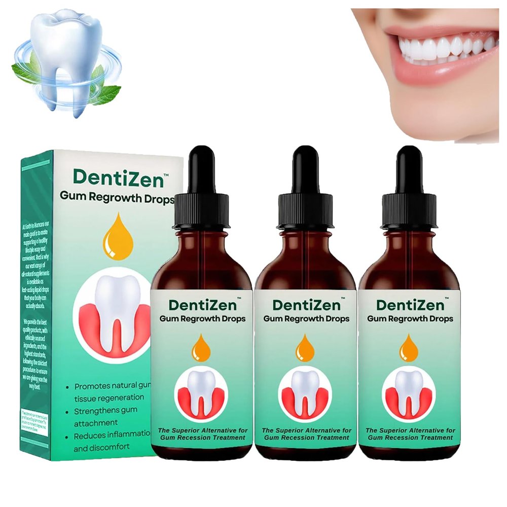 DentiZen Gum Regrowth Drops 30 ml Gum Relief Drops Gum Rejuvenation Gel Gum Treatment for Receding Gums Essence for Regrowth of Gums Oral Care Essentials Pack of 3