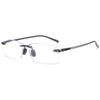 ABETOS Rimless Reading Glasses Blue Light Blocking for Men Women Frameless Rectangular Computer Readers Lightweight Classic Eyeglasses Reader Glasses, Transparent Grey 3.0 view 2