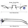 ABETOS Rimless Reading Glasses Blue Light Blocking for Men Women Frameless Rectangular Computer Readers Lightweight Classic Eyeglasses Reader Glasses, Transparent Grey 3.0 view 3