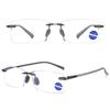 ABETOS Rimless Reading Glasses Blue Light Blocking for Men Women Frameless Rectangular Computer Readers Lightweight Classic Eyeglasses Reader Glasses, Transparent Grey 3.0 view 4