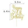 FLORCMET Gold Glitter Happy 80th Birthday Cake Topper - Cheers to 80 Years Cake Topper, 80 & Fabulous Cake Decoration for Hello 80th Birthday Anniversary Party Cake Decorations Supplies (15th) (70th) view 2