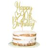 FLORCMET Gold Glitter Happy 80th Birthday Cake Topper - Cheers to 80 Years Cake Topper, 80 & Fabulous Cake Decoration for Hello 80th Birthday Anniversary Party Cake Decorations Supplies (15th) (90th) view 1