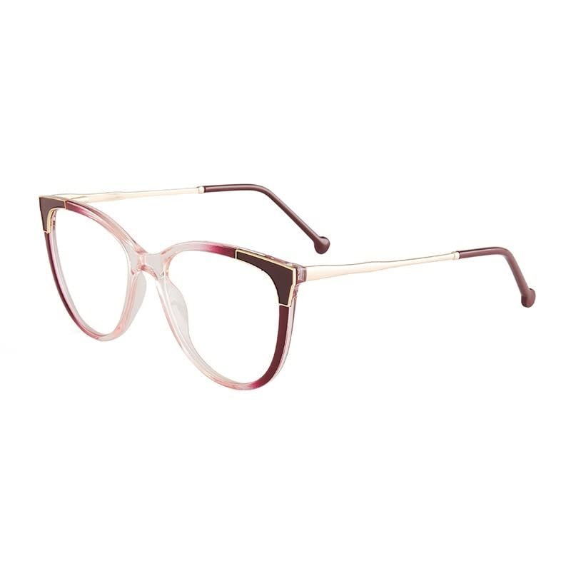 PARWANA Oversized Computer Readers Women Fatigue Relieve Blue Light Blocking Reading Glasses Cat-Eye Flat Light Mirror (Color : Red, Size : +100)