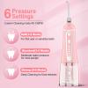 Water Dental Flosser Pick for Teeth,Grinest Cordless Water Dental pik Teeth Cleaner 7 Modes Rechargeable Oral Irrigator Portable IPX7 Waterproof Tooth flossing Cleaning for Home Travel-Pink view 4