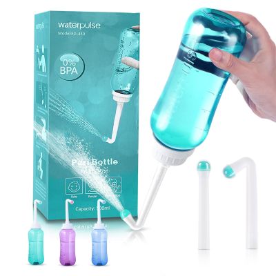 Portable Bidet BPA-Free Travel Bidet 500ml with Cap, Perineal Bottle with 2 Nozzle for New Mums, Handheld Bidet Replaces Wet Wipes for Home, Outdoor, Traveling
