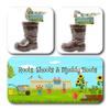 ButtonChocs Chocolate Welly Boot - Roots, Shoots & Muddy Boots. Belgian Milk Chocolate Welly. A Garden Lover Gift. view 2