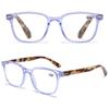 ABETOS Retro Reading Glasses for Women Men Blue Light Blocking Fashion Eyeglasses Vintage Rectangular Frame Lightweight Comfortable Computer Readers with Spring Hinges, Transparent Purple 3.0 view 4