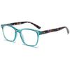ABETOS Retro Reading Glasses for Women Men Blue Light Blocking Fashion Eyeglasses Vintage Rectangular Frame Lightweight Comfortable Computer Readers with Spring Hinges, Transparent Blue 1.5 view 2