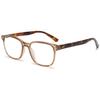 ABETOS Retro Reading Glasses for Women Men Blue Light Blocking Fashion Eyeglasses Vintage Rectangular Frame Lightweight Comfortable Computer Readers with Spring Hinges, Transparent Brown 1.5 view 2