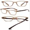 ABETOS Retro Reading Glasses for Women Men Blue Light Blocking Fashion Eyeglasses Vintage Rectangular Frame Lightweight Comfortable Computer Readers with Spring Hinges, Transparent Brown 1.5 view 4
