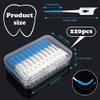 220 Pieces Interdental Brushes Dual-Use Dental Brushes Tooth Gap Brushes Silicone Dental Floss Sticks Portable Tooth Floss Picks for Braces Oral Cleaning-Blue view 2