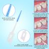 220 Pieces Interdental Brushes Dual-Use Dental Brushes Tooth Gap Brushes Silicone Dental Floss Sticks Portable Tooth Floss Picks for Braces Oral Cleaning-Blue view 3