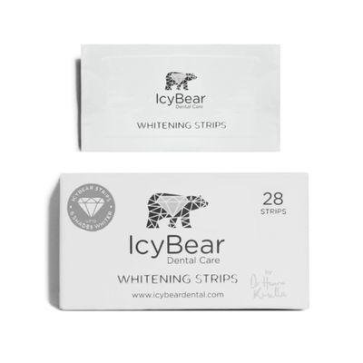 ICY Bear Teeth WHITENING Strips  Pap Technology - Effective Stain Removal for Brighter White Teeth  Easy Application, Comfortable Fit, Perfect for Home Use  Instant Smile Enhancement