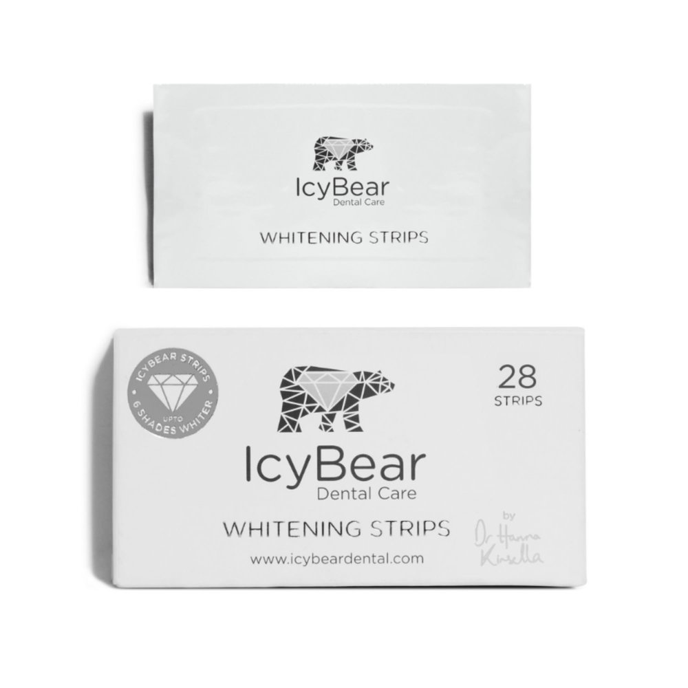 ICY Bear Teeth WHITENING Strips Pap Technology - Effective Stain Removal for Brighter White Teeth Easy Application, Comfortable Fit, Perfect for Home Use Instant Smile Enhancement