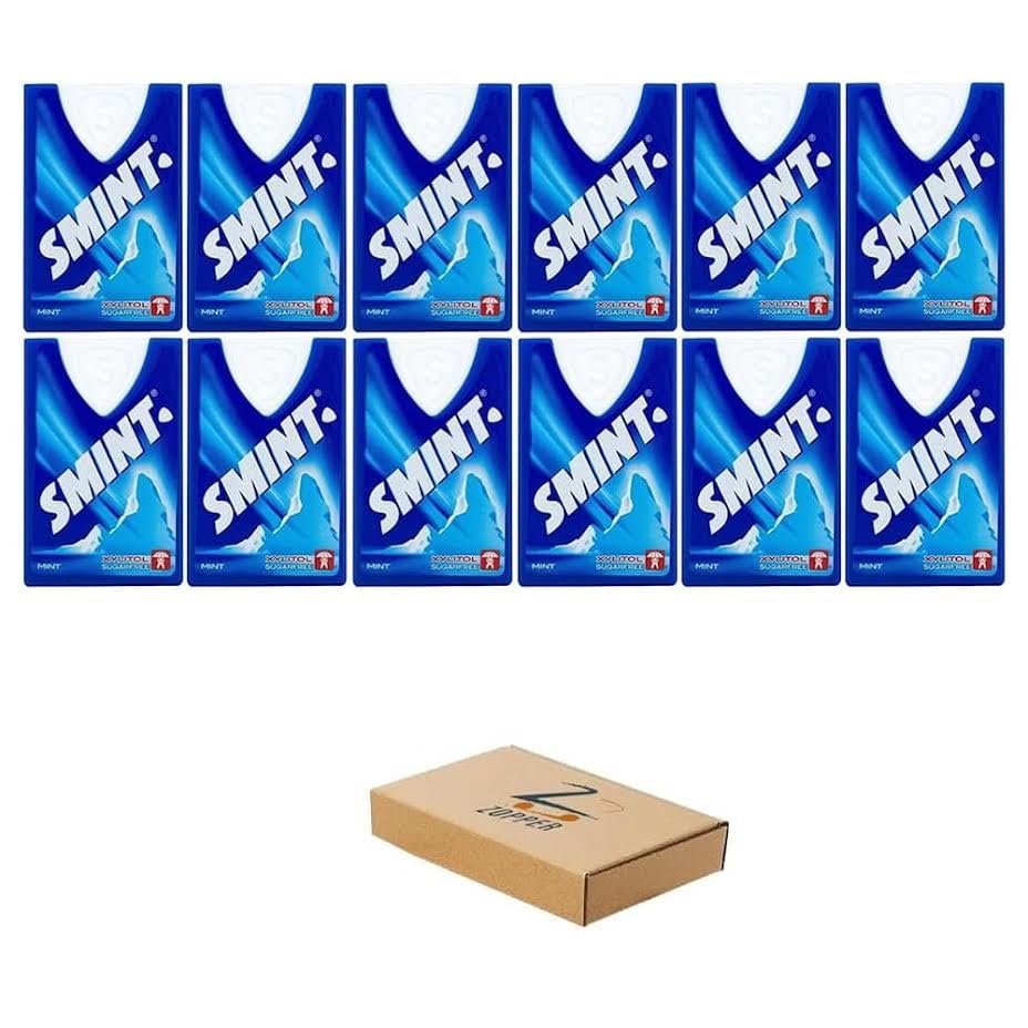 SMINT Mint Sugar free Mints 8G - The Breath Freshening Mint with Xylitol - Pack of 12