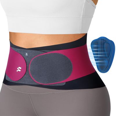 Fitomo Back Support Belt for Women with 3D Lumbar Pad & 6 Flexible Support, 0.5mm Ultra-thin, One-piece Seamless Yoga Fabric, Lower Back Support for Women for Sciatica Scoliosis, L