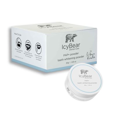 ICY Bear Pap+ Teeth Whitening Powder - Dentist-Approved Natural Tooth Whitener for Sensitive Teeth, Vegan, Peroxide-Free Whitening Powder for a Brighter, Whiter Smile
