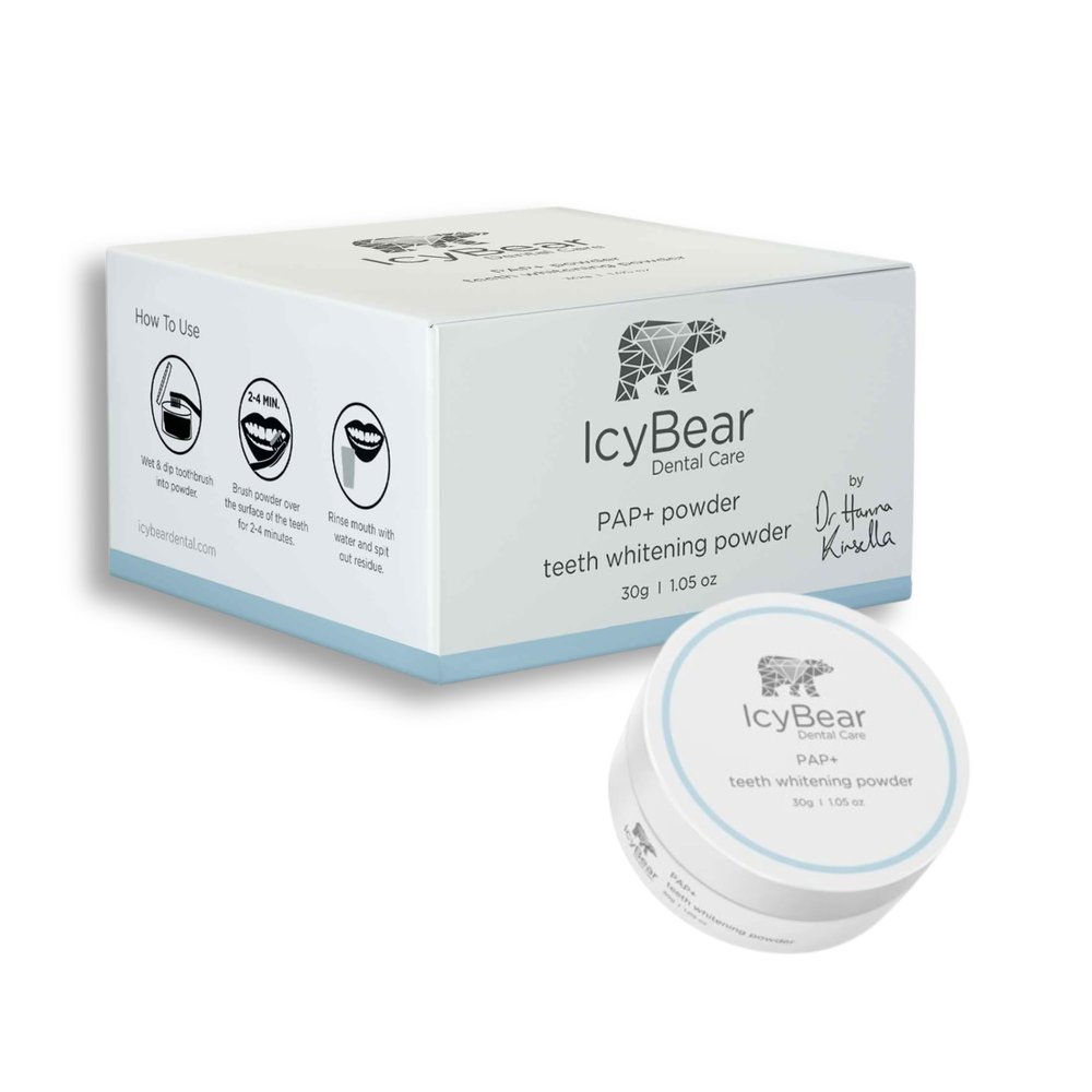ICY Bear Pap+ Teeth Whitening Powder - Dentist-Approved Natural Tooth Whitener for Sensitive Teeth, Vegan, Peroxide-Free Whitening Powder for a Brighter, Whiter Smile