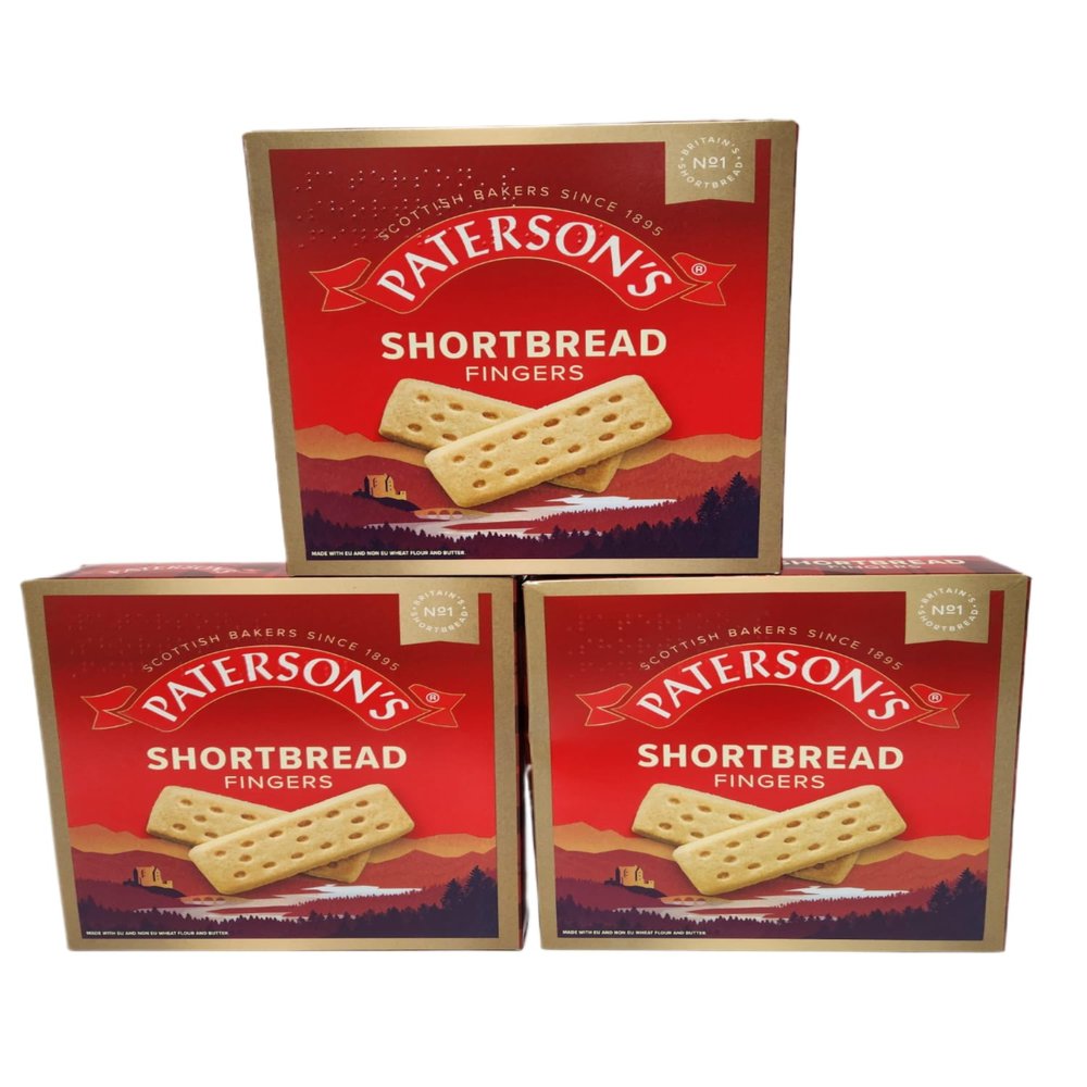 Paterson's Festive Shortbread Fingers - Pack Of 3, Delicious Scottish Butter Biscuits, Holiday Treats