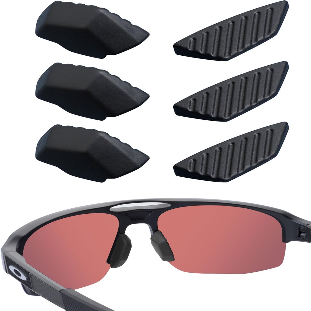 Acefrog Upgraded Nose Pads for Oakley Mercenary OO9424 Sunglasses, Push-in Nose Piece Replacement, Anti-Slip, 3 Pairs Black Nose Pads
