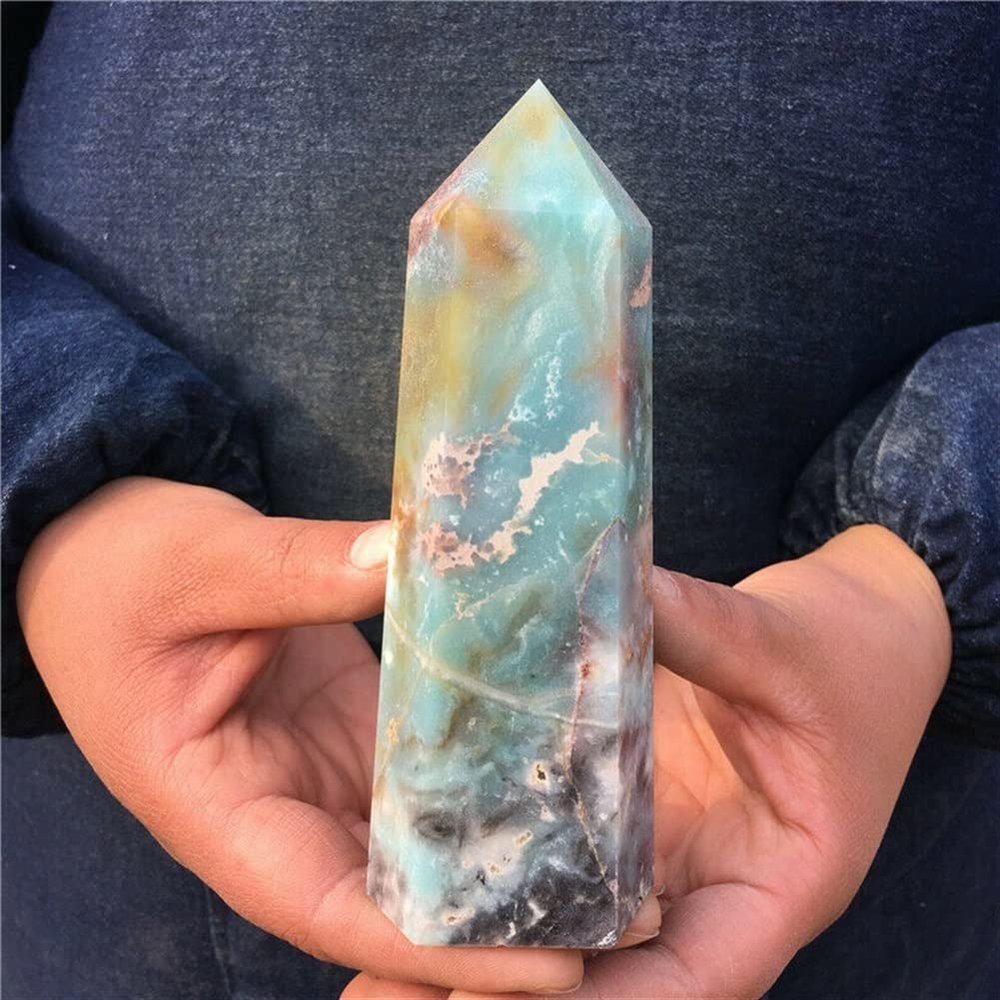 AOHRO Natural crystal rough Natural Stone Obelisk Quartz Crystal Point Reiki Suitable for Furniture Decoration