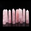 AOHRO Natural crystal rough Natural Crystal Rough 4-10CM Natural Rose Quartz Crystal Point Hexagonal Wand Stone Obelisk (Size : 4-5cm) view 3
