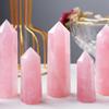 AOHRO Natural crystal rough Natural Crystal Rough 4-10CM Natural Rose Quartz Crystal Point Hexagonal Wand Stone Obelisk (Size : 4-5cm) view 4